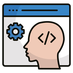 Artificial Intelligence Icon Element For Design