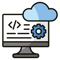 Cloud Computing Icon Element For Design