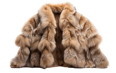 Faux Fur Coat On a White or Clear Surface PNG Transparent Background.