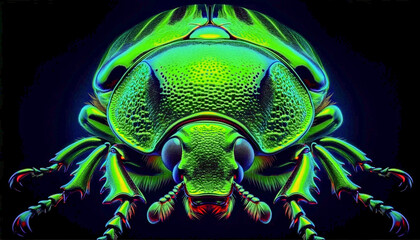 Green beetle close up - obrazy, fototapety, plakaty
