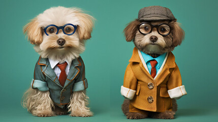 Fototapeta premium Dogs dressed as doctors