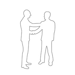 People Standing vectors continuous line drawing