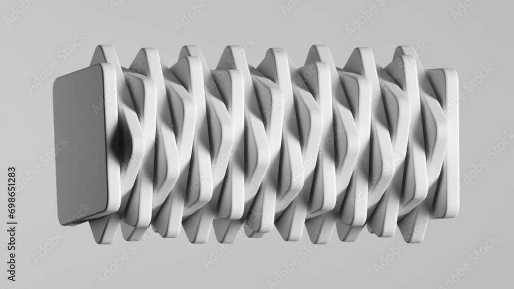 Aufkleber abstract minimalist white background. flat geometric shapes linked together, spin and rotate. cycled