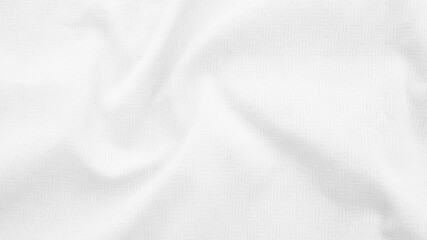 Fabric backdrop White linen canvas crumpled natural cotton fabric Natural handmade linen top view...