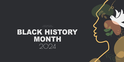 Black History Month 2024 banner. - obrazy, fototapety, plakaty