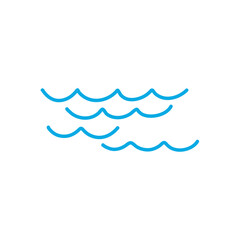 Water wave line. Flowing river water and sea wave mark.