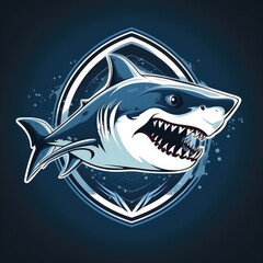 Shark logo. Great white shark print