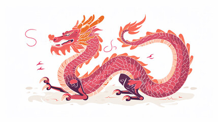 Obraz premium 2024 Chinese traditional auspicious dragon illustration 