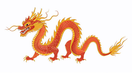 2024 Chinese traditional auspicious dragon illustration
