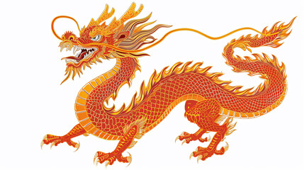 Naklejka premium 2024 Chinese traditional auspicious dragon illustration 