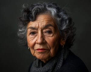 portrait of an elderly spanish woman - obrazy, fototapety, plakaty
