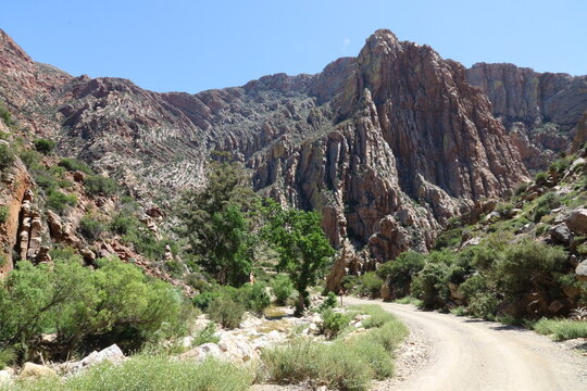 travelling through the valley at the bottom of Swartberg Pass