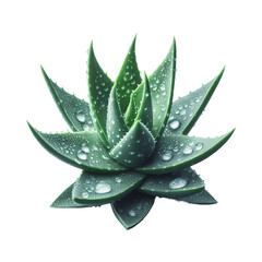 Fototapeta premium Aloe Vera slice isolated transparent background Ai generative.