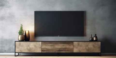 TV cabinet, generative Ai - Powered by Adobe