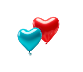 heart shaped balloons isolate without background 