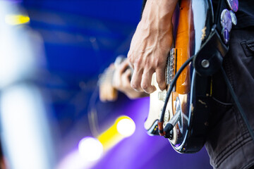 Close-up of a guitar.