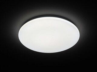 Ceiling light round,Large circular light bulb in the dark