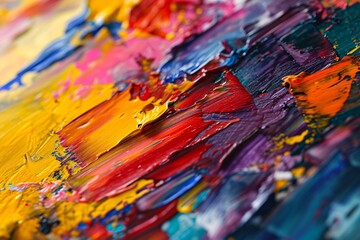 Colorful Paint Splatters on Canvas