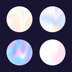 Holographic abstract backgrounds set. Gradient hologram.