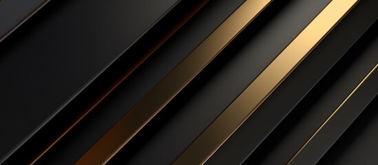 Obraz premium Black gold stripe diagonal 3d rendering background, dark surface with stripe gold