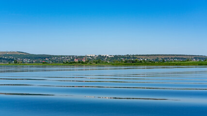 The Great Russian Volga River and its banks.