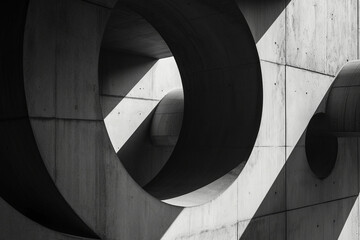 Obraz premium abstract composition in monochrome tones, emphasizing balance and simplicity for a modern and timeless background