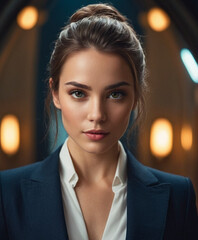 portrait of a woman in a suit