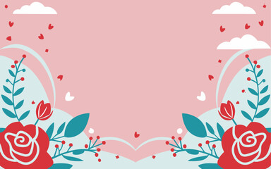 Valentine's day, women's day, spring abstract background poster with copy space. Good for postcards, email header, wallpaper, banner, events, covers, advertising, and more.