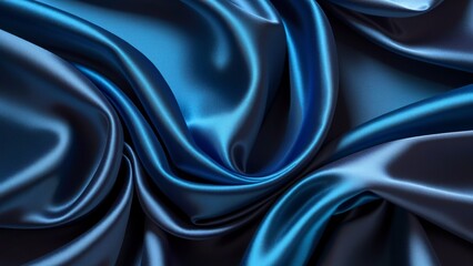 Obraz premium Blue satin silk elegant fabric for background