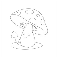 cute forest mushroom art design