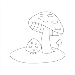 cute forest mushroom art design