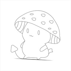 cute forest mushroom art design