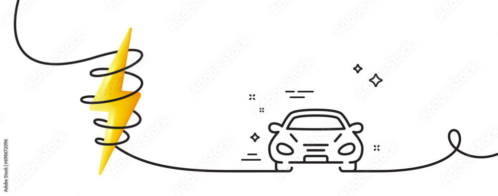 Aufkleber car transport line icon. continuous one line with curl. transportation vehicle sign. driving symbol.