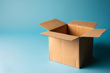 Brown Cardboard Box with Open Top - obrazy, fototapety, plakaty