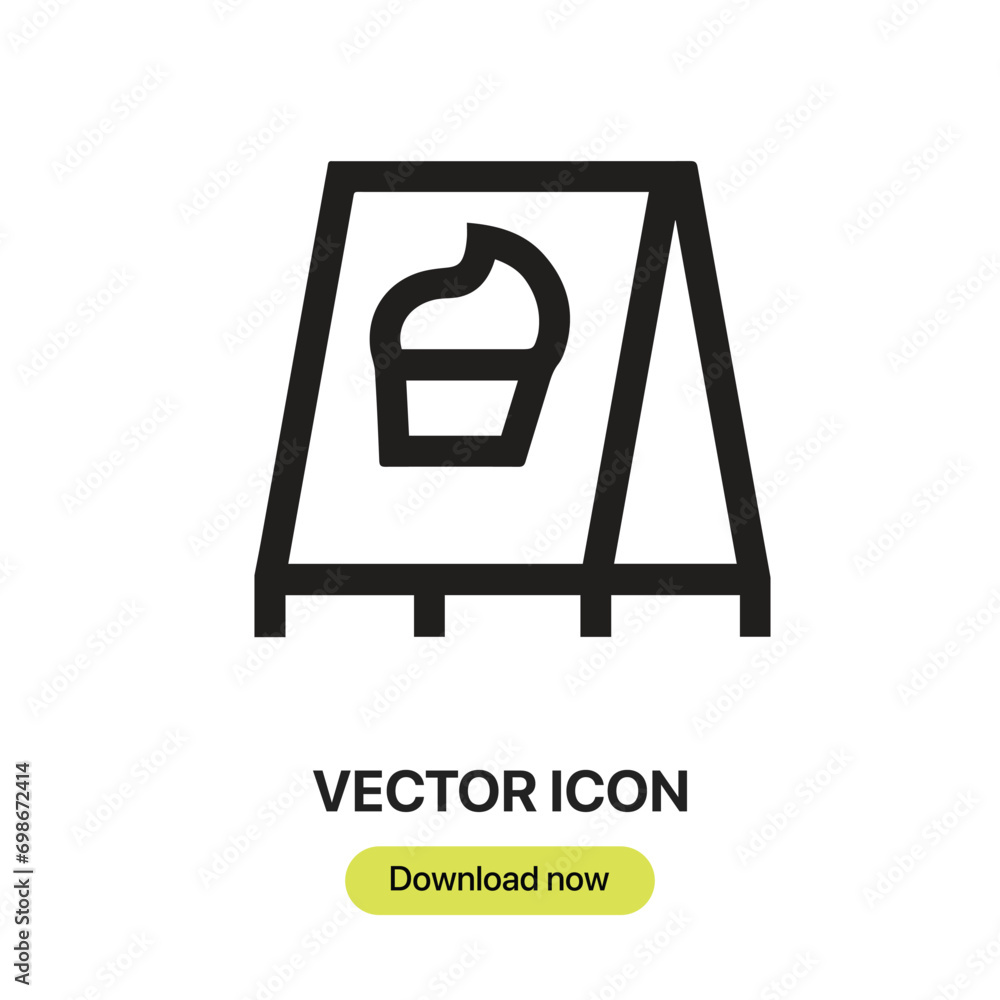 Leinwandbilder bakery icon vector. linear-style sign for mobile concept and web design. bakery symbol illustration.
