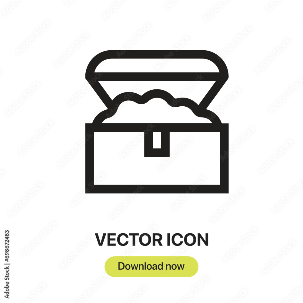 Poster chest icon vector. linear-style sign for mobile concept and web design. chest symbol illustration. p