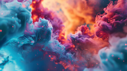 Obraz na płótnie Canvas Multi-colored thick smoke. Beautiful abstraction. Desktop wallpaper. Generative ai