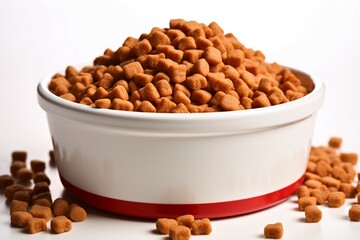 Simple elegance Dry cat food in a pristine white bowl