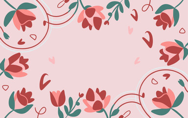Valentine's day, women's day, spring abstract background poster with copy space. Good for postcards, email header, wallpaper, banner, events, covers, advertising, and more.