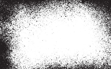Grunge Black And White Urban Vector Texture Template. Dark Messy Dust Overlay Distress Background. Easy To Create Abstract Dotted, Scratched, Vintage Effect With Noise And Grain