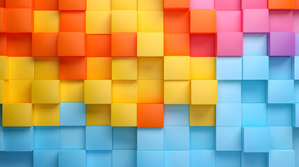 Modern Geometric Background with Colorful 3D Cubes