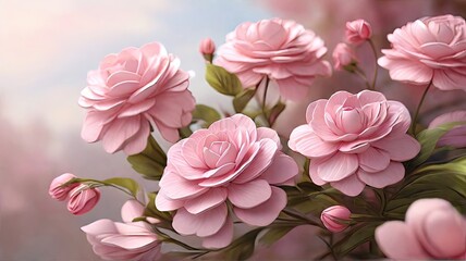 Pink Blossom Serenity Photorealistic Floral Delight in High-Resolution.