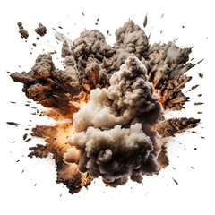 Bomb explosions. Isolated on transparent background - obrazy, fototapety, plakaty