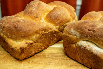Loaves of Braided White Bread