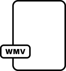 wmv File icon outline style.