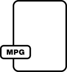 mpg File format icon outline style. File extension icon.