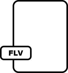 flv File format icon outline style. File extension icon.