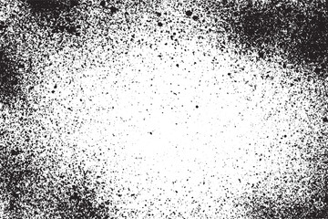 Grunge Black And White Urban Vector Texture Template. Dark Messy Dust Overlay Distress Background. Easy To Create Abstract Dotted, Scratched, Vintage Effect With Noise And Grain