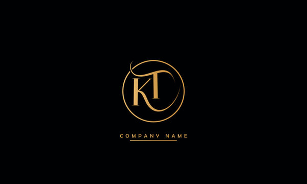 KT, TK K, T Abstract Letters Logo Monogram