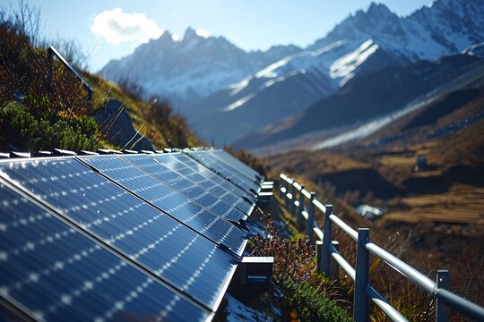 Solar Panels on a Mountain